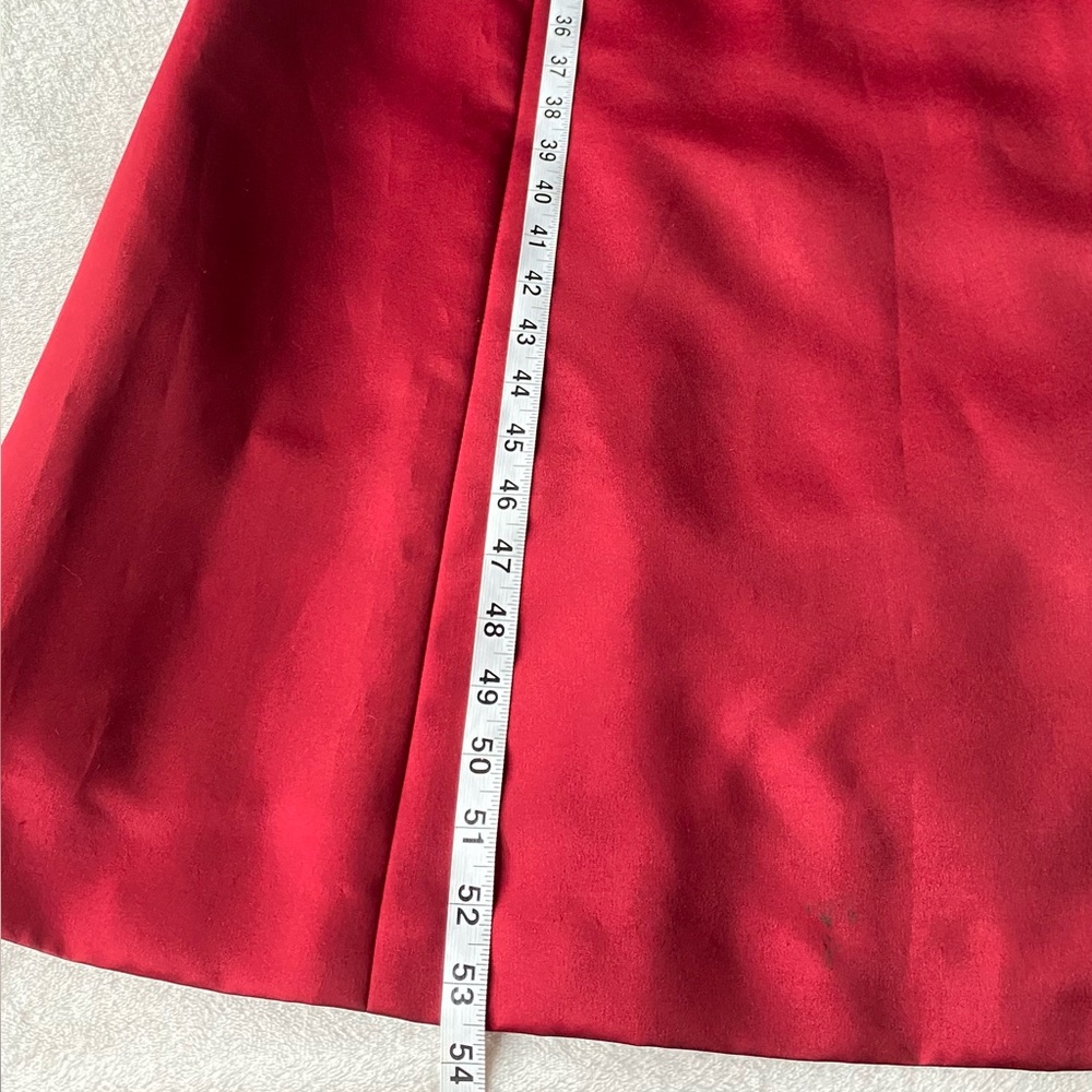 Nicole Miller Strapless Red Satin Evening Gown Crimson Formal Maxi Dress - Picture 13 of 15